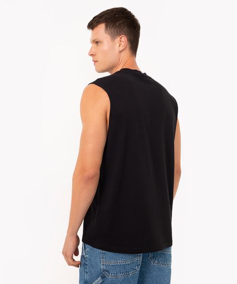 regata machão de algodão preto