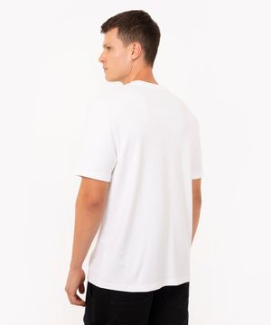 camiseta básica de algodão peruano manga curta branco