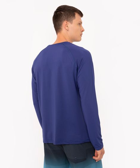 camiseta manga longa com proteção uv azul azul