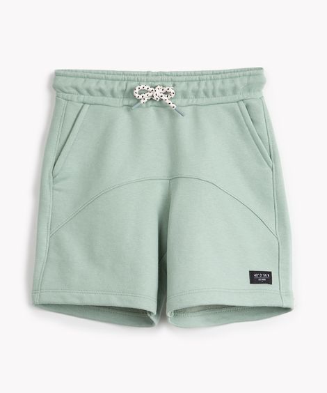 bermuda de moletom infantil com recorte verde