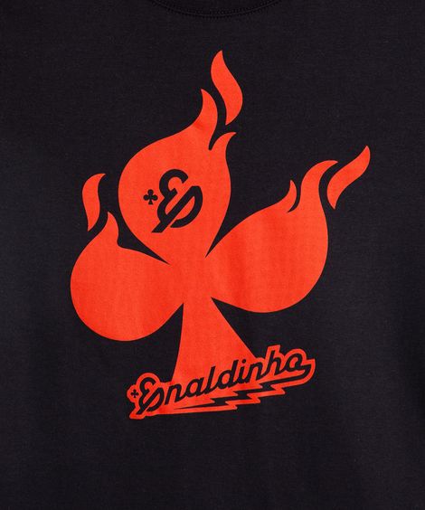 camiseta de algodão infantil enaldinho preto