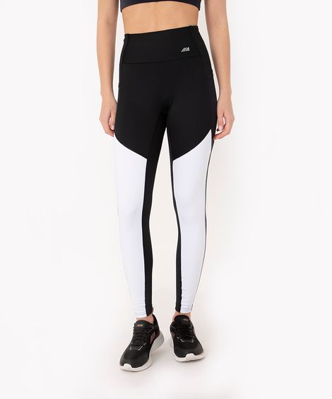 calça legging cintura alta recorte esportiva branco