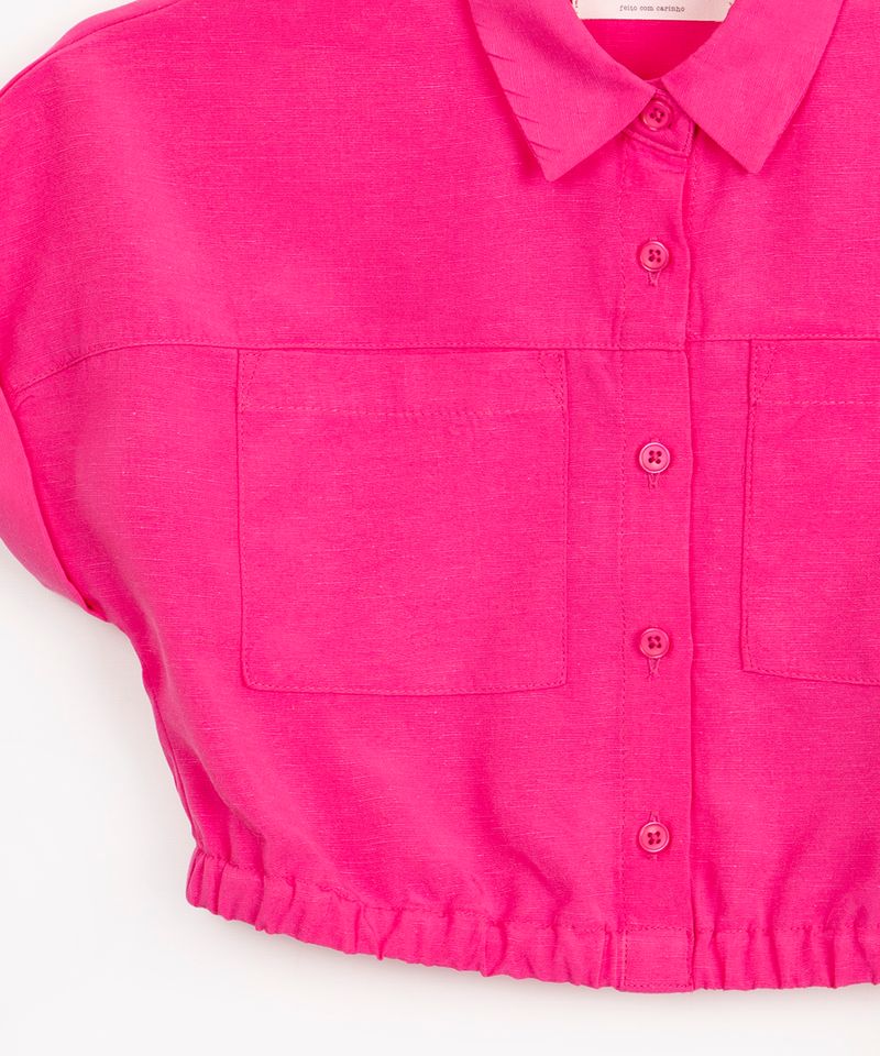 Blusa tipo colete em linho rosa-bebê — Tissu Brands