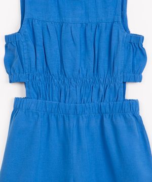 macacão de viscose infantil com recortes azul