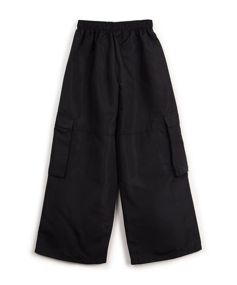 calça juvenil wide leg cargo preto