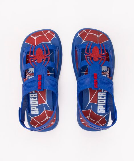 sandália infantil homem aranha com carro grendene azul