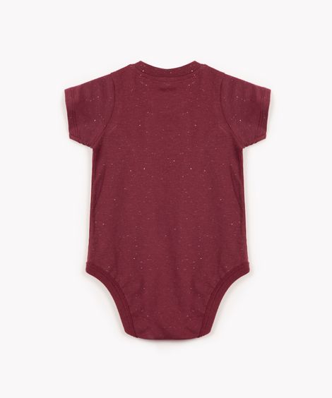 body de algodão infantil cachorro manga curta vinho