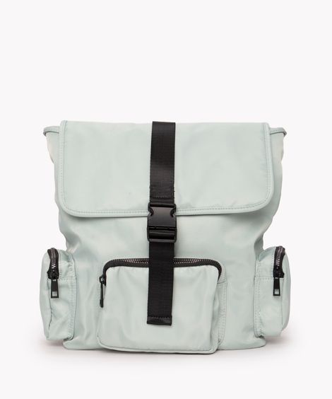 mochila de nylon com bolsos verde