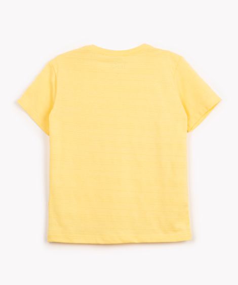 camiseta infantil texturizada manga curta amarelo