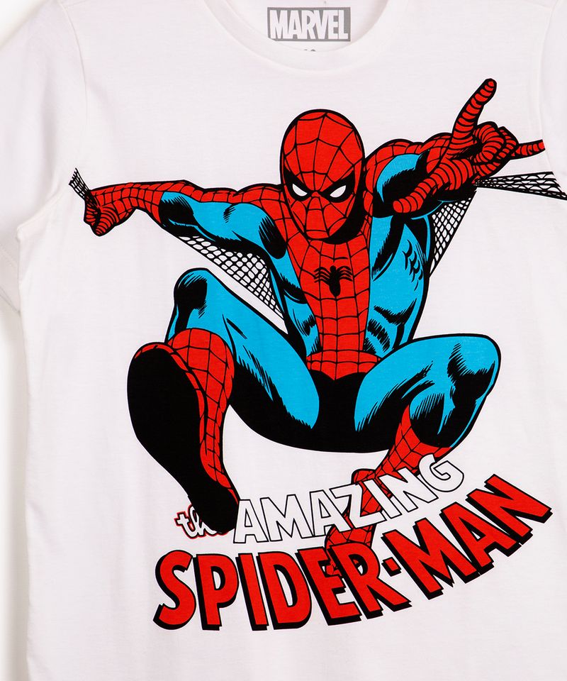 Homem Aranha - Camiseta Manga Longa 01486 Branco - Branco