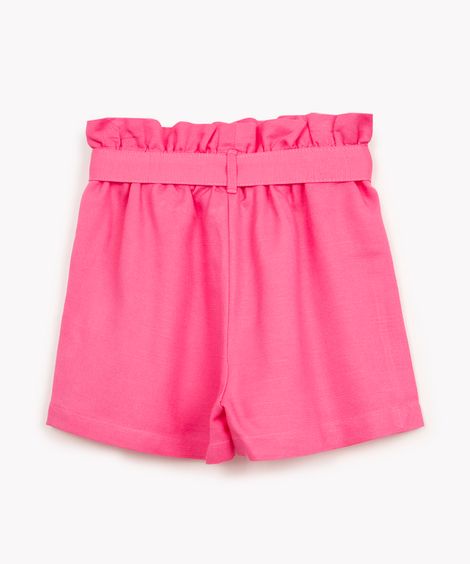 short infantil de viscose clochard com faixa rosa