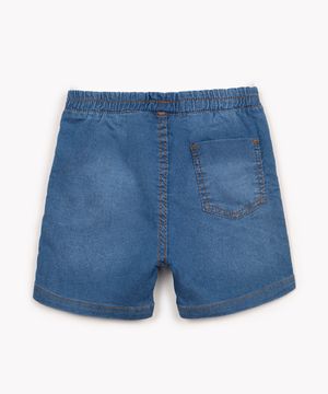 bermuda jeans infantil com bolsos azul médio