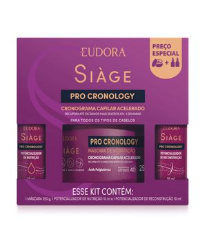 kit siàge pro cronology com 1 máscara 250g 1 potencializador de nutrição e 1 potencializador de reconstrução único