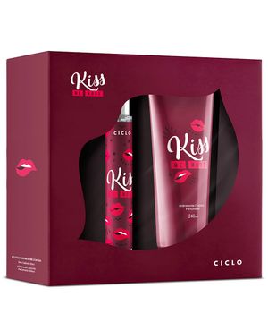 kit kiss you more deo colônia 30ml hidratante corporal  único