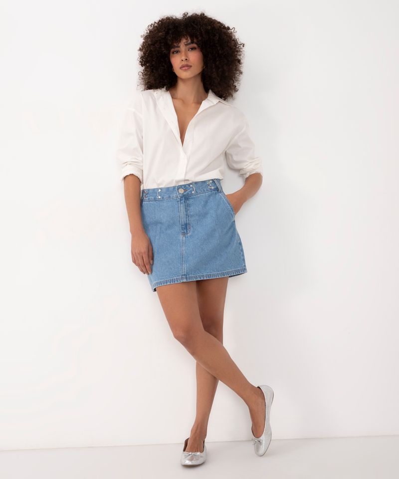 Saia Jeans Cintura Regulável