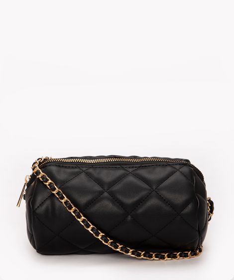 bolsa cross cilindro de matelassê preto