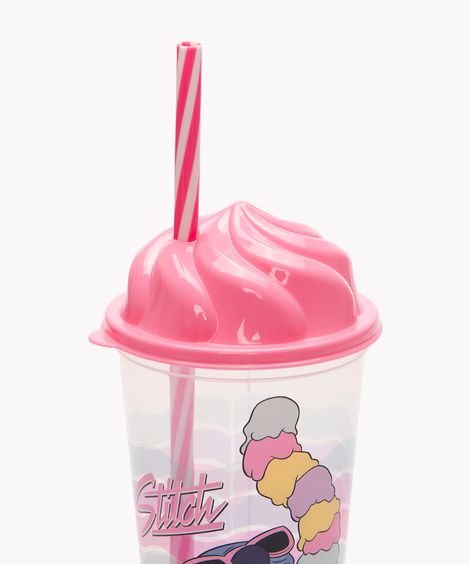 copo com tampa e canudo stitch 500ml colorido