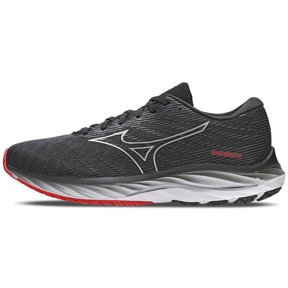 Tênis de Corrida Masculino Mizuno Wave Rider 26 Preto