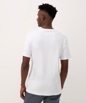 camiseta de algodão peruano gola v slim fit branco