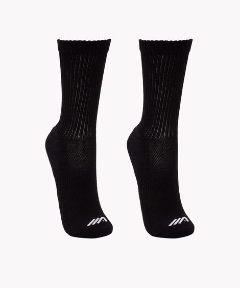 kit de 2 pares de meias cano longo esportivo preto