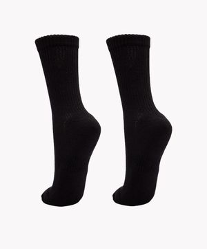 kit de 2 pares de meias cano longo esportivo ace preto