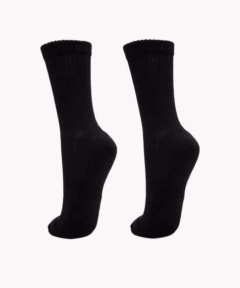 kit de 2 pares de meias cano longo esportivo preto
