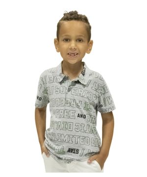 Polo Infantil Masculina Free Rovitex Kids Cinza