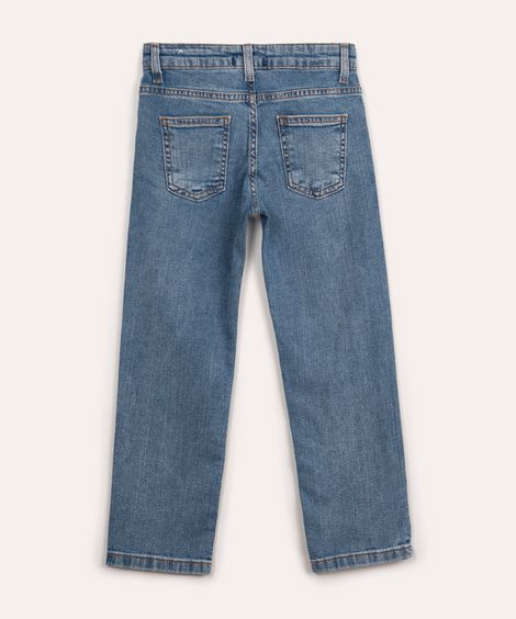 calça jeans infantil com bolsos azul médio