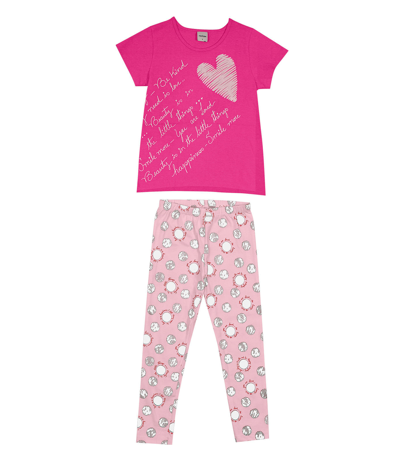 conjunto blusa com legging infantil rovitex kids rosa - C&A