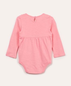 body infantil laise manga longa rosa