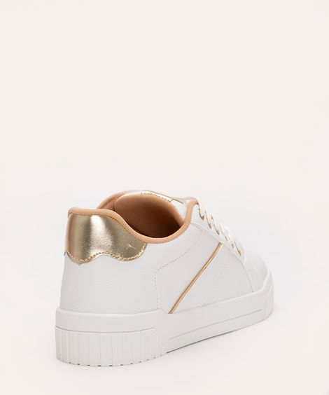 tênis casual com recortes oneself dourado