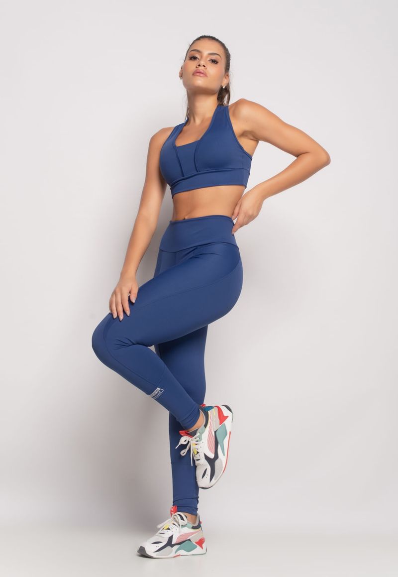 V Back Legging in Azul – Femme Forte