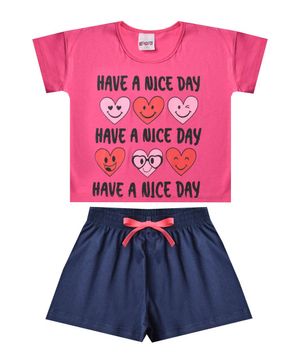 Conjunto Infantil Menina Cropped Nice Day Pink Lolita Baby