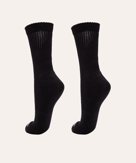 kit de 2 pares de meias cano alto  preto