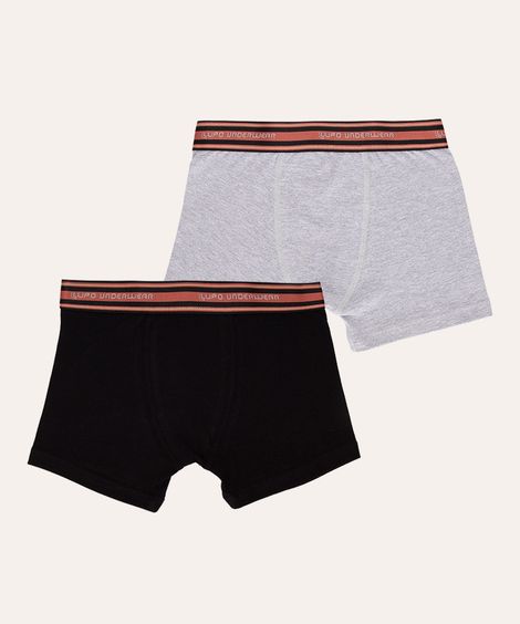 kit de 2 cuecas boxer infantil Lupo multicor