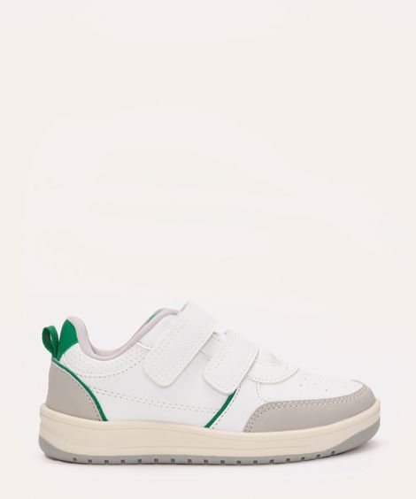 tênis infantil com recorte e velcro verde