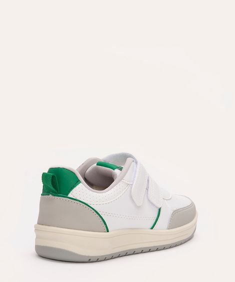 tênis infantil com recorte e velcro verde