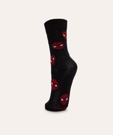 meia infantil homem aranha preta