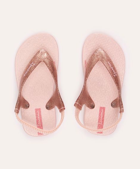 chinelo infantil glitter Ipanema rosa claro