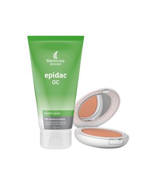 Kit Antioleosidade Mantecorp - Sabonete Líquido Facial e Protetor Solar em Pó Facial FPS 50 Morena