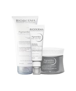 Kit Bioderma Pigmentbio - Sabonete Esfoliante e Creme Facial Noturno e Gel Creme