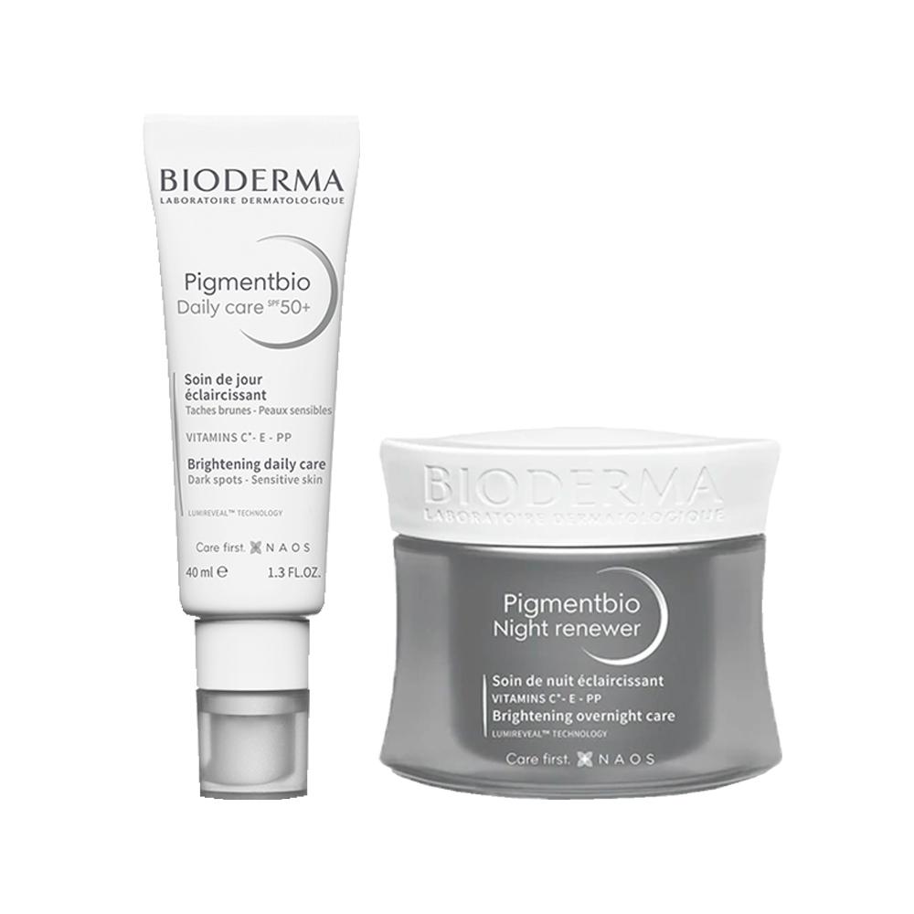 Encontraproduto.com.br - Kit Facial Bioderma Pigmentbio - Creme Clareador Noturno 50ml e Gel Creme Clareador FPS 50+ 40ml