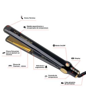 Prancha de Cabelo Profissional Titanium MQ Hair Max480 Slim