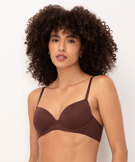 sutiã base com aro e bojo marrom
