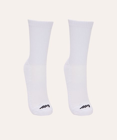 kit de 2 pares de meias cano alto branco