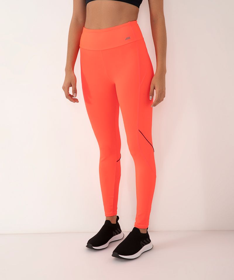 calça legging cintura alta com bolsos esportiva ace laranja - C&A