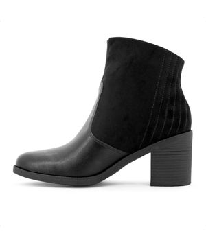 Bota Comfortflex Camurça Cano Médio Zíper Feminina Preto