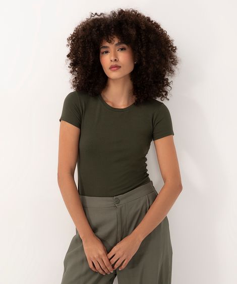 camiseta de algodão peruano básica verde