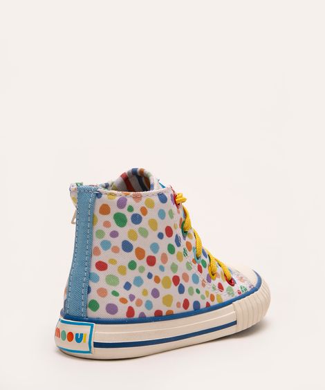 tênis infantil cano alto pedrinhas mooui multicor