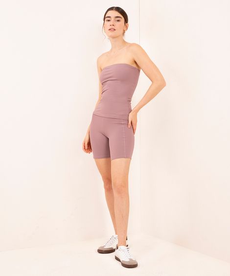 blusa decote reto sem alça com elástico mindset rosa velho
